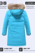 Купить Парка зимняя подростковая для мальчика с капюшоном и мехом голубого цвета 9537Gl, фото 4