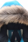 Купить Парка зимняя подростковая для мальчика с капюшоном и мехом голубого цвета 9537Gl, фото 11