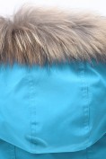 Купить Парка зимняя подростковая для мальчика с капюшоном и мехом голубого цвета 9537Gl, фото 12