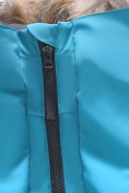Купить Парка зимняя подростковая для мальчика с капюшоном и мехом голубого цвета 9537Gl, фото 13