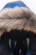 Купить Парка зимняя подростковая для мальчика с капюшоном и мехом синего цвета 9537S, фото 11