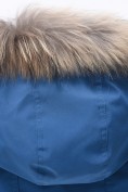 Купить Парка зимняя подростковая для мальчика с капюшоном и мехом синего цвета 9537S, фото 12