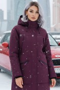 Купить Парка зимняя женская с капюшоном бордового цвета 9538-1Bo