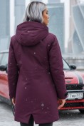 Купить Парка зимняя женская с капюшоном бордового цвета 9538-1Bo, фото 2