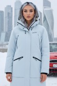 Купить Парка зимняя женская с капюшоном светло-синего цвета 9538-1Si