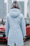 Купить Парка зимняя женская с капюшоном светло-синего цвета 9538-1Si, фото 2