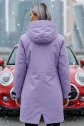 Купить Парка зимняя женская с капюшоном сиреневого цвета 9538-1Sn, фото 2