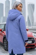Купить Парка зимняя женская с капюшоном василькового цвета 9538-1Vs, фото 2