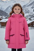 Купить Парка зимняя подростковая для девочки с капюшоном розового цвета 9538R