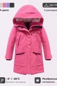 Купить Парка зимняя подростковая для девочки с капюшоном розового цвета 9538R, фото 3
