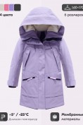 Купить Парка зимняя подростковая для девочки с капюшоном сиреневого цвета 9538Sn, фото 3