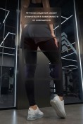 Купить Легинсы женские с шортами 2 в 1 с высокой посадкой черного цвета 9555_1Ch, фото 3