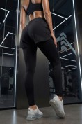Купить Легинсы женские с шортами 2 в 1 с высокой посадкой черного цвета 9555_1Ch, фото 13