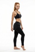 Купить Легинсы женские с шортами 2 в 1 с высокой посадкой черного цвета 9555_1Ch, фото 6