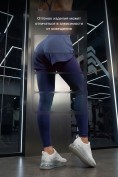 Купить Легинсы женские с шортами 2 в 1 с высокой посадкой темно-синего цвета 9555_1TS, фото 10