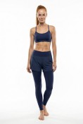 Купить Легинсы женские с шортами 2 в 1 с высокой посадкой темно-синего цвета 9555_1TS, фото 11