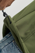 Купить Ветровка спортивная мужская с капюшоном softshell цвета хаки 9563Kh, фото 17