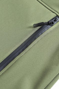 Купить Ветровка спортивная мужская с капюшоном softshell цвета хаки 9563Kh, фото 24