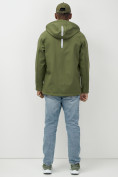 Купить Ветровка спортивная мужская с капюшоном softshell цвета хаки 9563Kh, фото 9