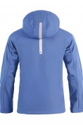 Купить Ветровка спортивная мужская с капюшоном softshell синего цвета 9563S, фото 23