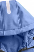 Купить Ветровка спортивная мужская с капюшоном softshell синего цвета 9563S, фото 31