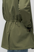 Купить Парка спортивная мужская с капюшоном softshell цвета хаки 9565Kh, фото 25