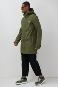 Купить Парка спортивная мужская с капюшоном softshell цвета хаки 9565Kh, фото 9