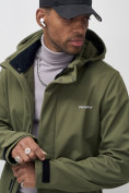 Купить Парка спортивная мужская с капюшоном softshell цвета хаки 9565Kh, фото 27