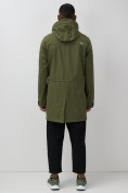 Купить Парка спортивная мужская с капюшоном softshell цвета хаки 9565Kh, фото 11