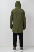 Купить Парка спортивная мужская с капюшоном softshell цвета хаки 9565Kh, фото 12