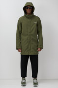 Купить Парка спортивная мужская с капюшоном softshell цвета хаки 9565Kh, фото 13