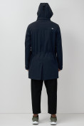 Купить Парка спортивная мужская с капюшоном softshell темно-синего цвета 9565TS, фото 19
