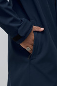 Купить Парка спортивная мужская с капюшоном softshell темно-синего цвета 9565TS, фото 20