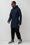 Купить Парка спортивная мужская с капюшоном softshell темно-синего цвета 9565TS, фото 5