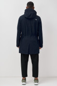 Купить Парка спортивная мужская с капюшоном softshell темно-синего цвета 9565TS, фото 7