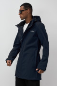 Купить Парка спортивная мужская с капюшоном softshell темно-синего цвета 9565TS, фото 10