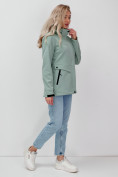 Купить Ветровка спортивная женская с капюшоном softshell бирюзового цвета 9566Br, фото 17