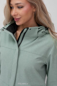 Купить Ветровка спортивная женская с капюшоном softshell бирюзового цвета 9566Br, фото 13