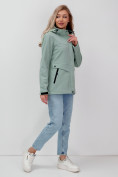 Купить Ветровка спортивная женская с капюшоном softshell бирюзового цвета 9566Br, фото 6