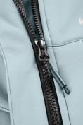 Купить Ветровка спортивная женская с капюшоном softshell бирюзового цвета 9566Br, фото 27