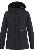 Купить Ветровка спортивная женская с капюшоном softshell черного цвета 9566Ch, фото 19