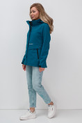 Купить Ветровка спортивная женская с капюшоном softshell синего цвета 9566S, фото 12