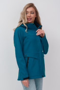 Купить Ветровка спортивная женская с капюшоном softshell синего цвета 9566S, фото 7