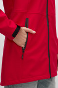 Купить Парка спортивная женская с капюшоном softshell красного цвета 9568Kr, фото 19