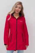 Купить Парка спортивная женская с капюшоном softshell красного цвета 9568Kr, фото 4