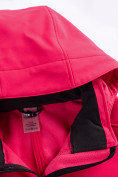 Купить Парка спортивная женская с капюшоном softshell красного цвета 9568Kr, фото 24