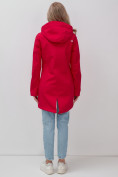 Купить Парка спортивная женская с капюшоном softshell красного цвета 9568Kr, фото 13