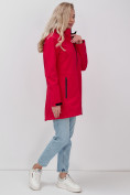 Купить Парка спортивная женская с капюшоном softshell красного цвета 9568Kr, фото 12