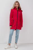 Купить Парка спортивная женская с капюшоном softshell красного цвета 9568Kr, фото 10