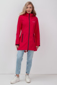 Купить Парка спортивная женская с капюшоном softshell красного цвета 9568Kr, фото 9